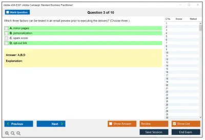 Adobe AD0-E307 Adobe Campaign Standard Business Practitioner Practice test exam simulator test engine exam Prep practice test questions answers Image 3