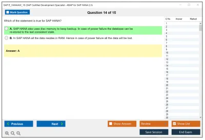 SAP E_HANAAW_16 SAP Certified Development Specialist - ABAP for SAP HANA 2.0 Practice test exam simulator test engine exam Prep practice test questions answers Image 14