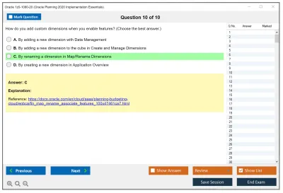 Oracle 1z0-1080-20 Oracle Planning 2020 Implementation Essentials Practice test exam simulator test engine exam Prep practice test questions answers Image 10