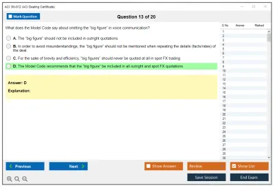 ACI 3I0-012 ACI Dealing Certificate Practice test exam simulator test engine exam Prep practice test questions answers Image 13