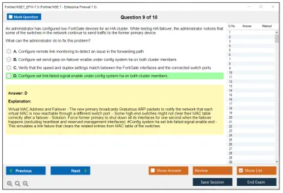 Fortinet NSE7_EFW-7.0 Fortinet NSE 7 - Enterprise Firewall 7.0 Practice test exam simulator test engine exam Prep practice test questions answers Image 9