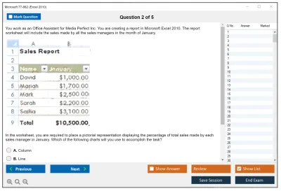 Microsoft 77-882 Excel 2010 Practice test exam simulator test engine exam Prep practice test questions answers Image 2