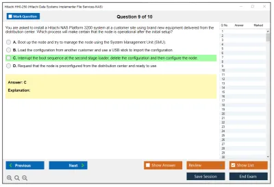 Hitachi HH0-250 Hitachi Data Systems Implementer File Services-NAS Practice test exam simulator test engine exam Prep practice test questions answers Image 9