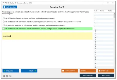 HP HP2-H69 Selling HP Device as a Service 2018 Practice test exam simulator test engine exam Prep practice test questions answers Image 3