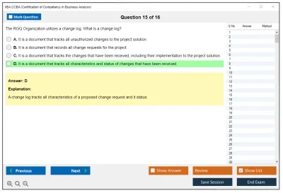 IIBA CCBA Certification of Capability in Business Analysis (CCBA) Practice test exam simulator test engine exam Prep practice test questions answers Image 15