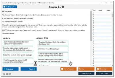 Microsoft AZ-600 Configuring and Operating a Hybrid Cloud with Microsoft Azure Stack Hub Practice test exam simulator test engine exam Prep practice test questions answers Image 2