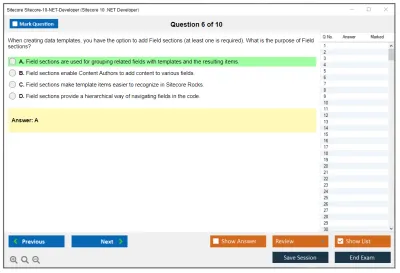 Sitecore Sitecore-10-NET-Developer Sitecore 10 .NET Developer Exam Practice test exam simulator test engine exam Prep practice test questions answers Image 6