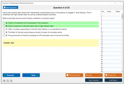 Cima BA1 Fundamentals of Business Economics Practice test exam simulator test engine exam Prep practice test questions answers Image 4