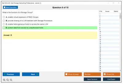 Dell DC0-261 Dell Storage Networking Professional - version 2 Practice test exam simulator test engine exam Prep practice test questions answers Image 6