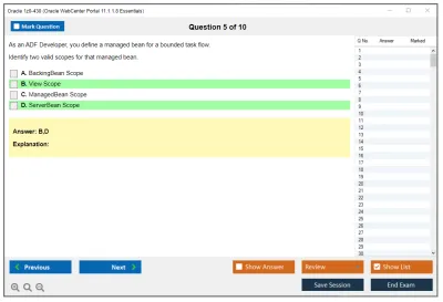 Oracle 1z0-430 Oracle WebCenter Portal 11.1.1.8 Essentials Practice test exam simulator test engine exam Prep practice test questions answers Image 5