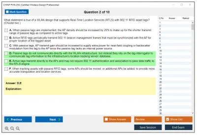 CWNP PW0-250 Certified Wireless Design Professional Practice test exam simulator test engine exam Prep practice test questions answers Image 2