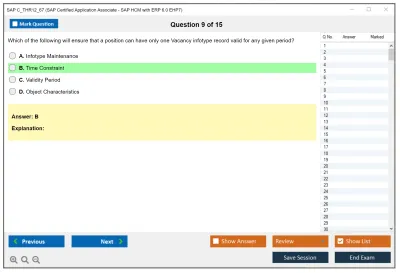 SAP C_THR12_67 SAP Certified Application Associate - SAP HCM with ERP 6.0 EHP7 Practice test exam simulator test engine exam Prep practice test questions answers Image 9