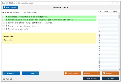 Cisco 200-301 Cisco Certified Network Associate Practice test exam simulator test engine exam Prep practice test questions answers Image 12