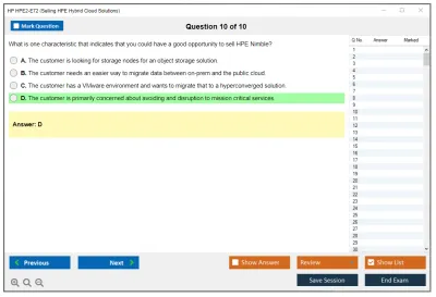 HP HPE2-E72 Selling HPE Hybrid Cloud Solutions Practice test exam simulator test engine exam Prep practice test questions answers Image 10