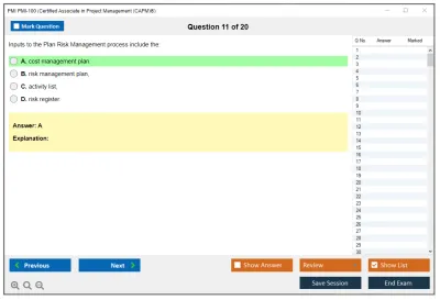 PMI PMI-100 Certified Associate in Project Management (CAPM)® Practice test exam simulator test engine exam Prep practice test questions answers Image 11