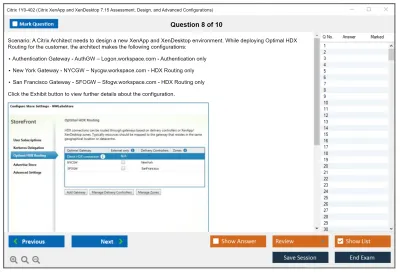 Citrix 1Y0-402 Citrix XenApp and XenDesktop 7.15 Assessment, Design, and Advanced Configurations Practice test exam simulator test engine exam Prep practice test questions answers Image 8