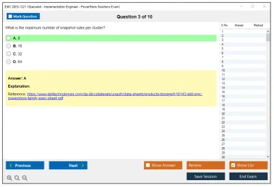 EMC DES-1221 Specialist - Implementation Engineer PowerStore Solutions Version 1.0 Practice test exam simulator test engine exam Prep practice test questions answers Image 3