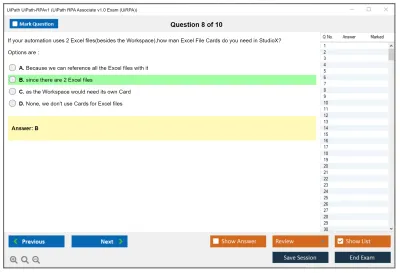 UiPath UiPath-RPAv1 UiPath RPA Associate v1.0 Exam (UiRPA) Practice test exam simulator test engine exam Prep practice test questions answers Image 8