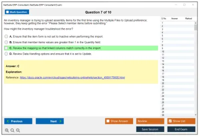 NetSuite ERP-Consultant NetSuite ERP Consultant Exam Practice test exam simulator test engine exam Prep practice test questions answers Image 7