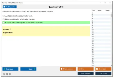 Test Prep FORKLIFT Forklift Theory Practice test exam simulator test engine exam Prep practice test questions answers Image 7
