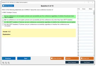 Huawei H11-811 HCNA-UC (Unified Communication) Practice test exam simulator test engine exam Prep practice test questions answers Image 6