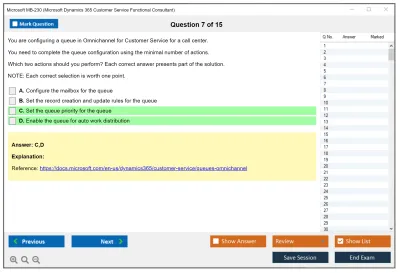 Microsoft MB-230 Microsoft Dynamics 365 for Customer Service Practice test exam simulator test engine exam Prep practice test questions answers Image 7