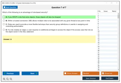 IBM C2090-318 DB2 12 System Administrator for z/OS Practice test exam simulator test engine exam Prep practice test questions answers Image 7