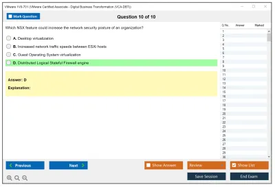 VMware 1V0-701 VMware Certified Associate - Digital Business Transformation (VCA-DBT) Practice test exam simulator test engine exam Prep practice test questions answers Image 10