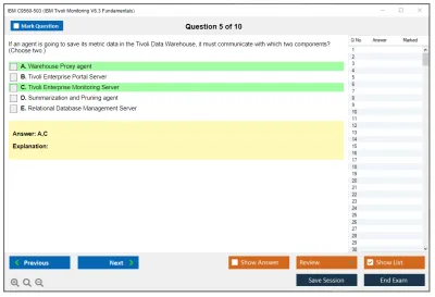 IBM C9560-503 IBM Tivoli Monitoring V6.3 Fundamentals Practice test exam simulator test engine exam Prep practice test questions answers Image 5