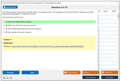 Oracle 1z0-342 JD Edwards EnterpriseOne Financial Management 9.2 Implementation Essentials Practice test exam simulator test engine exam Prep practice test questions answers Image 9