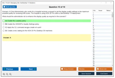 Citrix 1Y0-201 Managing Citrix XenDesktop 7.6 Solutions Practice test exam simulator test engine exam Prep practice test questions answers Image 10