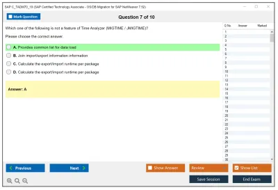 SAP C_TADM70_19 SAP Certified Technology Associate - OS/DB Migration for SAP NetWeaver 7.52 Practice test exam simulator test engine exam Prep practice test questions answers Image 7