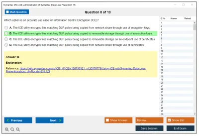 Symantec 250-438 Administration of Symantec Data Loss Prevention 15 Practice test exam simulator test engine exam Prep practice test questions answers Image 8
