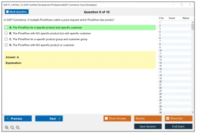SAP P_C4H340_12 SAP Certified Development ProfessionalSAP Commerce Cloud Developer Practice test exam simulator test engine exam Prep practice test questions answers Image 9