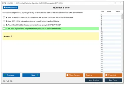 SAP E_HANABW_13 SAP Certified Application Specialist - SAP BW 7.5 powered by SAP HANA Practice test exam simulator test engine exam Prep practice test questions answers Image 6