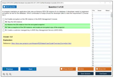 Amazon AWS AWS-Certified-Developer-Associate-DVA-C01 AWS Certified Developer Associate (DVA-C01) Practice test exam simulator test engine exam Prep practice test questions answers Image 5