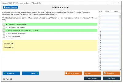 VMware 2V0-21.19PSE Professional vSphere 6.7 Exam 2019 Practice test exam simulator test engine exam Prep practice test questions answers Image 2