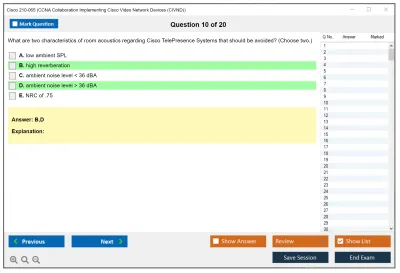 Cisco 210-065 CCNA Collaboration Implementing Cisco Video Network Devices (CIVND) Practice test exam simulator test engine exam Prep practice test questions answers Image 10