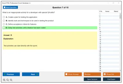 Scrum PSD Professional Scrum Developer I (PSD 1) Practice test exam simulator test engine exam Prep practice test questions answers Image 7