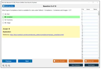 Palo Alto Networks PCCSE Prisma Certified Cloud Security Engineer Practice test exam simulator test engine exam Prep practice test questions answers Image 8