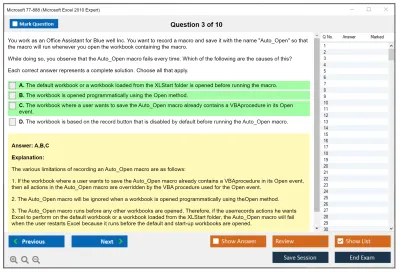 Microsoft 77-888 Microsoft Excel 2010 Expert Practice test exam simulator test engine exam Prep practice test questions answers Image 3