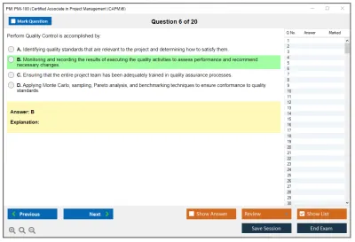 PMI PMI-100 Certified Associate in Project Management (CAPM)® Practice test exam simulator test engine exam Prep practice test questions answers Image 6