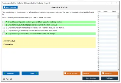 Acquia Acquia-Certified-Site-Builder-D8 Acquia Certified Site Builder - Drupal 8 Practice test exam simulator test engine exam Prep practice test questions answers Image 3