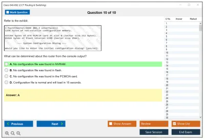 Cisco 640-692 CCT Routing & Switching Practice test exam simulator test engine exam Prep practice test questions answers Image 10