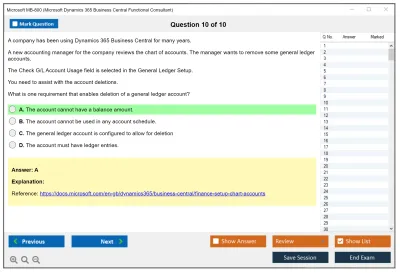 Microsoft MB-800 Microsoft Dynamics 365 Business Central Functional Consultant Practice test exam simulator test engine exam Prep practice test questions answers Image 10