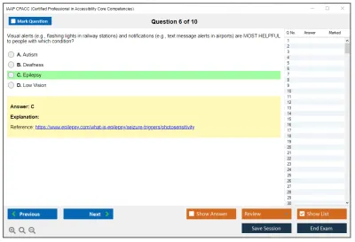 IAAP CPACC Certified Professional in Accessibility Core Competencies Practice test exam simulator test engine exam Prep practice test questions answers Image 6