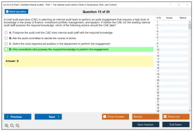IIA IIA-CIA-Part1 Essentials of Internal Auditing Practice test exam simulator test engine exam Prep practice test questions answers Image 15
