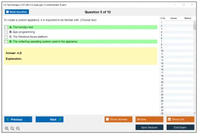 CA Technologies CAT-280 CA AppLogic r3 Administrator Exam Practice test exam simulator test engine exam Prep practice test questions answers Image 5