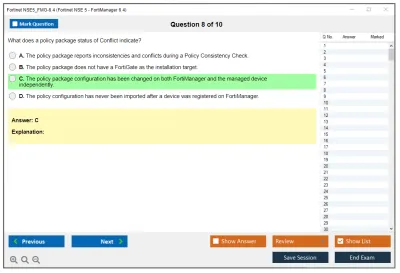 Fortinet NSE5_FMG-6.4 Fortinet NSE 5 - FortiManager 6.4 Practice test exam simulator test engine exam Prep practice test questions answers Image 8