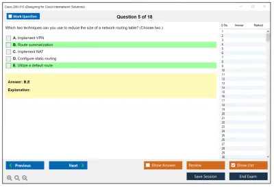 Cisco 200-310 Designing  for Cisco Internetwork Solutions Practice test exam simulator test engine exam Prep practice test questions answers Image 5